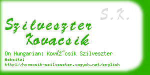 szilveszter kovacsik business card